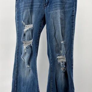 Distressed Petra 153 Blue Jeans, Wide Leg, Women's Size‎ 11/29